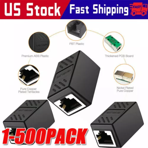 RJ45 Inline Coupler Cat7 Cat6 Cat5e Cat5 Ethernet LAN Network Cable Adapter Lot 