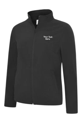 Personalised Ladies Full Zip Soft Shell Jacket Waterproof Fleece Workwear Casual - Image 1 of 2