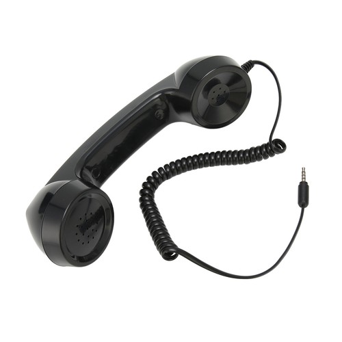(Black) Retro 3.5mm Telephone Handset Cell Phone Receiver Mic Microphone Fit - Picture 16 of 22