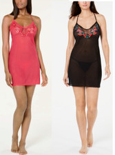 INC International Concepts Women's Embroidered Chemise Nightgown W/Thong Panty