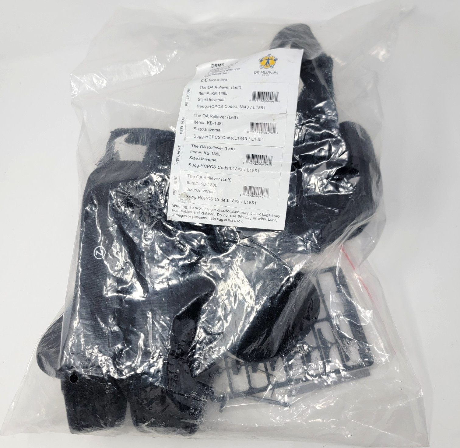 Dr Medical KB-138L The OA Reliever Universal Knee Brace Support Left Knee Black