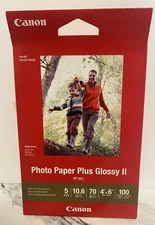 Canon Photo Paper 2 Pack 4x6 Plus Glossy II 100 Sheet High Gloss PP-301 NEW