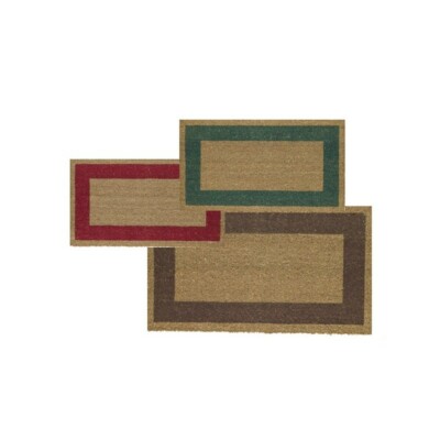 Zerbino In Fibra Di Cocco Naturale Con Fondo In Vinile – 45x80 Cm – Colore Rosso Brillante, Resistente E Antiscivolo