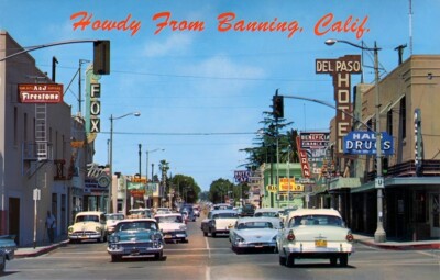 Banning California Postcard 1950s POSTER 24 X 18 Inches Wall Art
