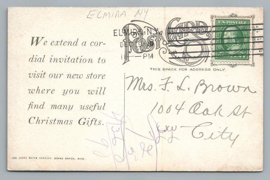 Fitzgerald's Furniture Store ELMIRA New YorkAntique Advertising