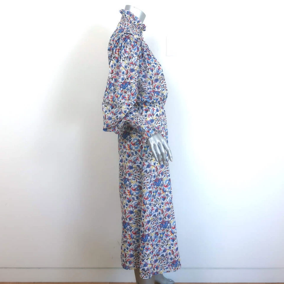 Vestido Isabel Marant Etoile Galoa Midi Multicolor Estampado Floral Algodón Talla 36 Foto 3 de 4