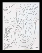 BLACK on WHITE #4 ORIGINAL ART DRAWING Modern Abstract Illustration C Peterson