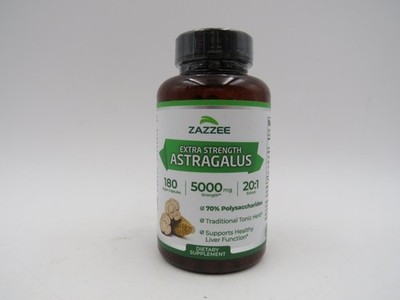 Zazzee Extra Strength Astragalus Extract 5000 mg Strength 180 Vegan Capsules