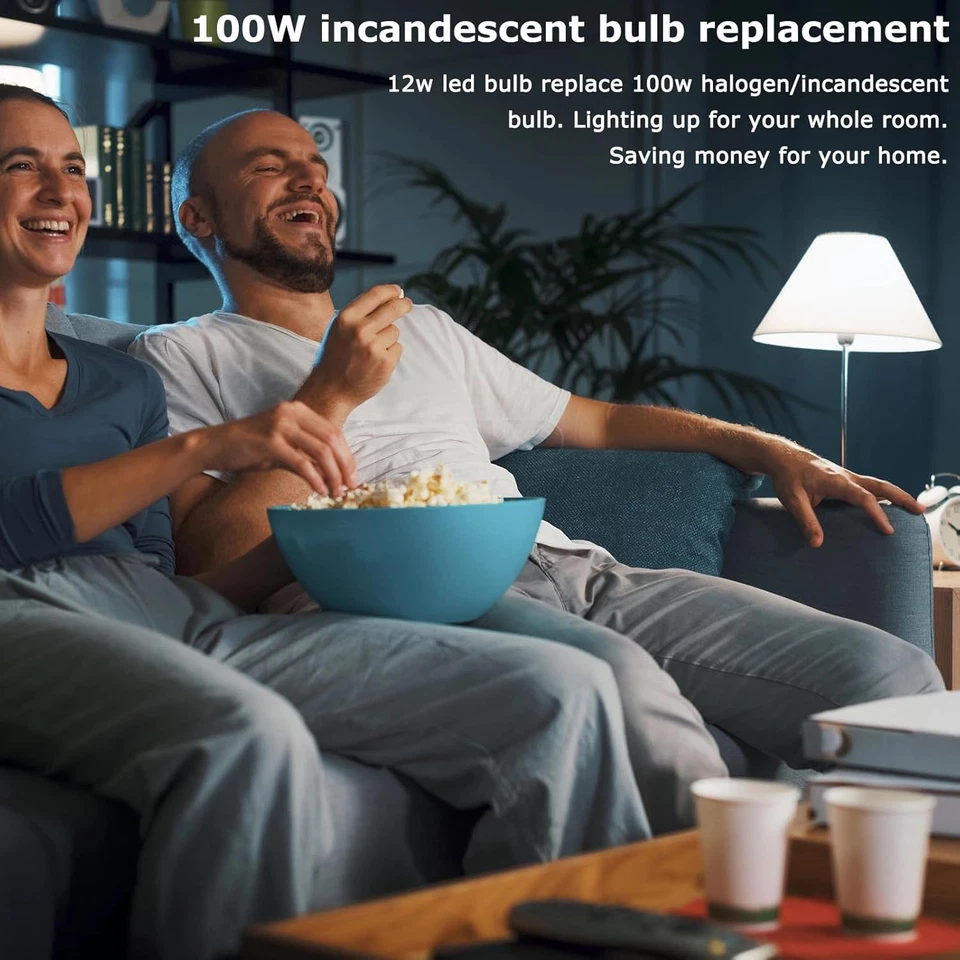 Light Bulbs 100 Watt Equivalent, 6500K Daylight 1200LM White 100we26-4p  - Image 3 of 4