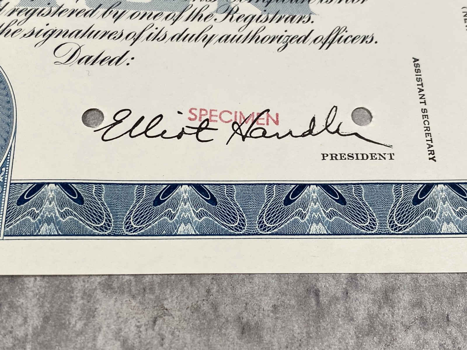 Vintage Mattel Stock Certificate Uncirculated Specimen Ruth Elliot Handler RARE