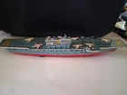Rare Friction Bandai 1950s Lithograph Tin Navy Toy Ship Of The Coral Sea. Japan