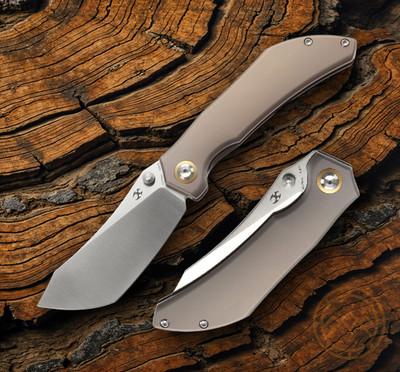 Kansept Knives Tipper Folding Knife 3.38'' S35VN Steel Blade Titanium Handle