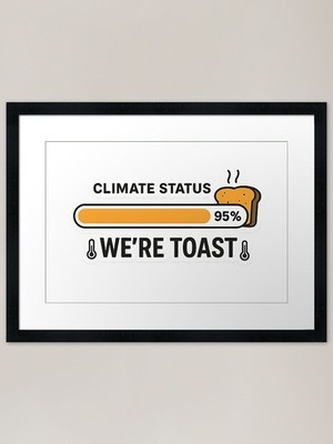 Climate Status 95 % e� Toast F Framed Wall Art Poster Canvas Print Picture