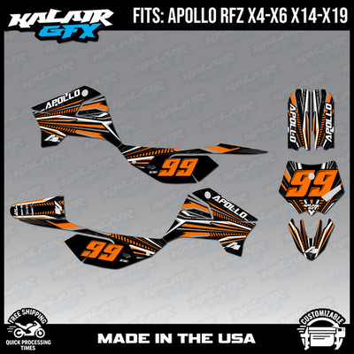 Graphics Kit for Apollo RFZ X4 X5 X6, X14 to X19 Prime Series - Orange