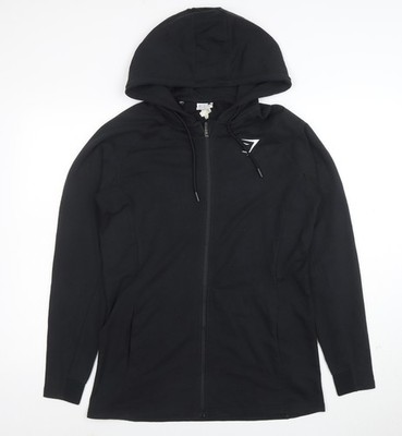 Gymshark Herren Hoodie schwarz Full Zip Slim Fit Größe S