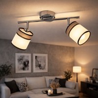 Deckenleuchte Spotleuchte Deckenlampe Beweglich Textil Schlafzimmerleuchte Chrom