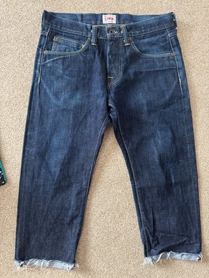 Edwin ED-55 Selvedge Jeans Men s 31x30 Cropped Raw Hem Japanese Denim Dark Wash