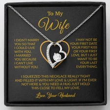 To My Wife Necklace, Christmas Gifts For Women, Anniversary Gift For Wife
