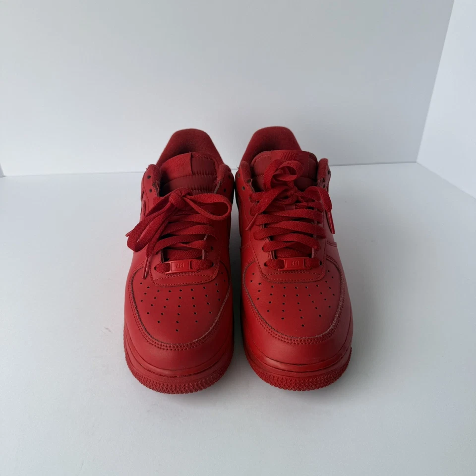 Hombre Nike Air Force 1 Low Top Triple Rojo Rojo Universitario Sin Caja Talla 8.5 Foto 3 de 4