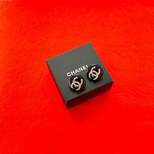 Chanel Coco Mark Earrings Women Black One Size 592987