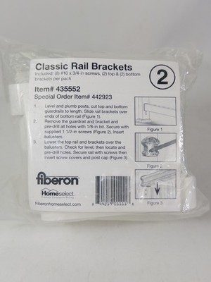 Fiberon HomeSelect Classic Rail Brackets White Railing Kit #435552 #442923