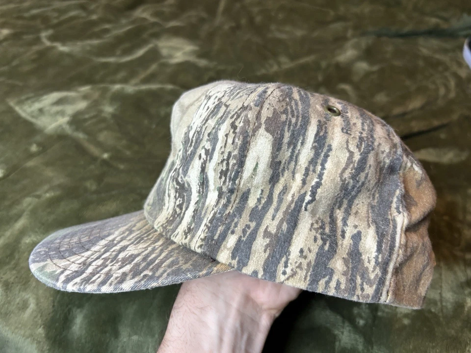 Chapéu camuflado vintage Realtree verde marrom tampa traseira varas membros camuflagem anos 80 - Imagem 2 de 4
