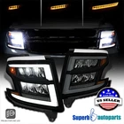 For 2015-2020 Chevy Tahoe Suburban Full LED Black Smoke Headlights+Sequential