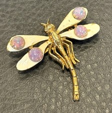 Vintage Dragonfly Dragon s Breath Cabochon En...