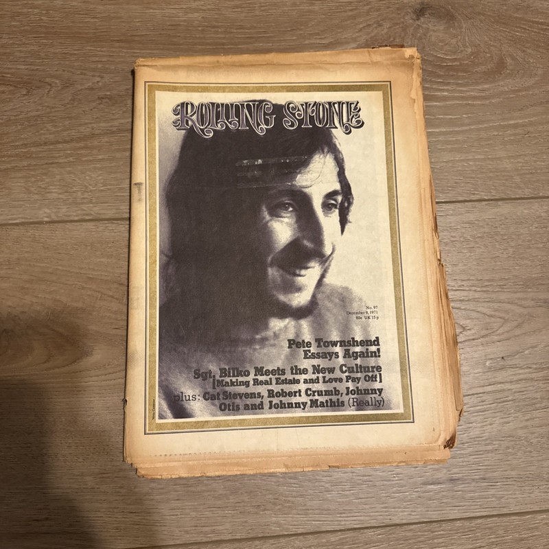 Rolling Stone magazine #97 Dec 1971 The Who/ Pete Townsend, Cat Stevens, R Crumb