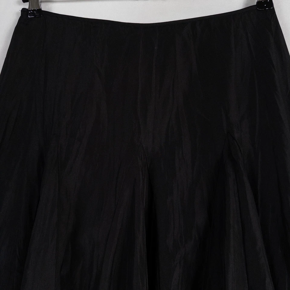 Tape Measure Maxi Skirt Womens 6 Black Gored Flared Taffeta Witchy Elegant Goth - Image 4 of 4