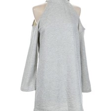 Reformation Light Gray Cold Shoulder Jersey Knit Sweater Size Small