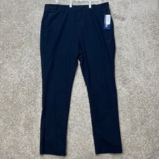 Old Navy Chino Pants Mens 38x32 Navy Blue Signature Slim Built-In Flex NEW