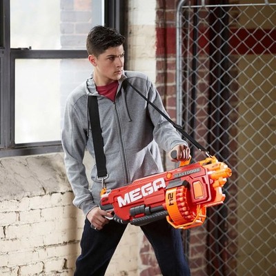 NIB NERF N-Strike Mega Mastodon Blaster 24 Dart Revolving Drum Motorized 72Darts