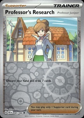 PROFESSOR'S RESEARCH 085/086 UNCOMMON BLACK BOLT POKEMON REVERSE HOLO NM