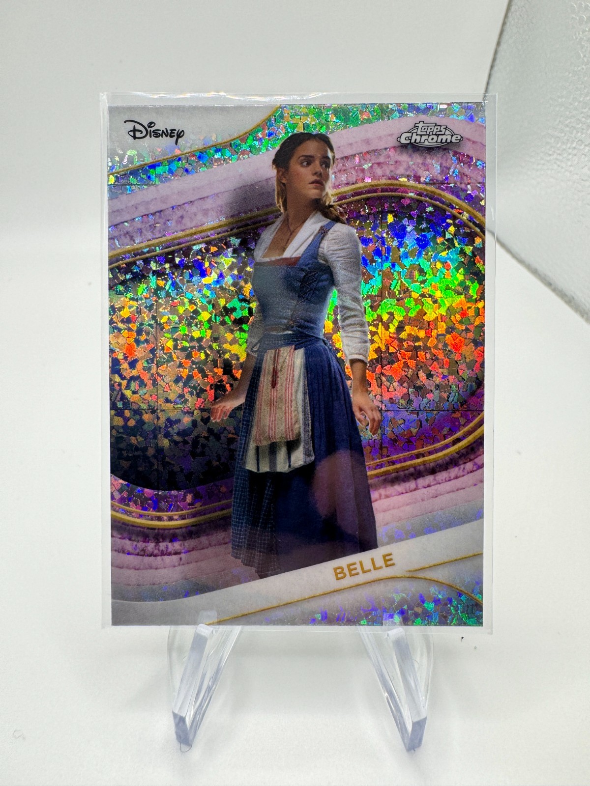 2025 Topps Chrome Disney Belle #129 Mini Diamond Refractor Beauty & Beast