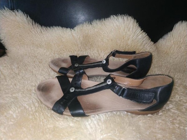 Women Clarks Heels Black Leather 39 #7BDJ
