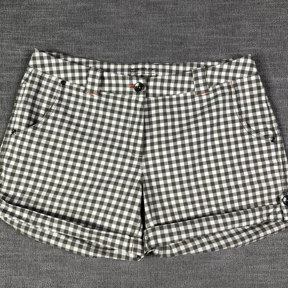 Pantalones Cortos de Golf Nike Para Mujer 12 Guinga Dri-FIT Deportivos Elastizados A Cuadros Foto 3 de 4