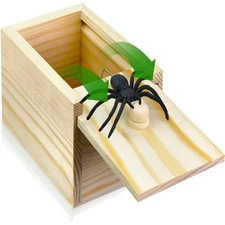 Wooden Surprise Spider Prank Box，Handcrafted Spider in a Box for Kids Ages 3-...