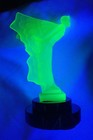 VINTAGE VASELINE GLASS ART DECO AUTOMOBILE CAR HOOD ORNAMENT FLYING LADY MASCOT — photo 6