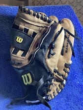 Wilson 12   Youth Leather Baseball Glove A2450 Right Handed Tan Brown Black