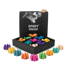 OTOFY Backflow Incense Cones 90 Pcs of 100% Natural Handwork Scents Waterfall