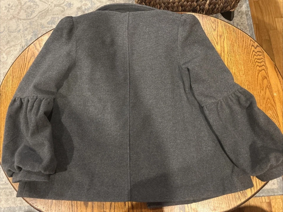 Manga abullonada vintage Hopeless romántica gris doble botonadura 50 % lana 50 % poli XL Foto 4 de 4