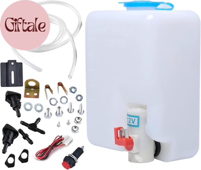 #ad 12V Universal Car Windshield Washer Pump System with Jet Button Switch 160186 Re $28.08