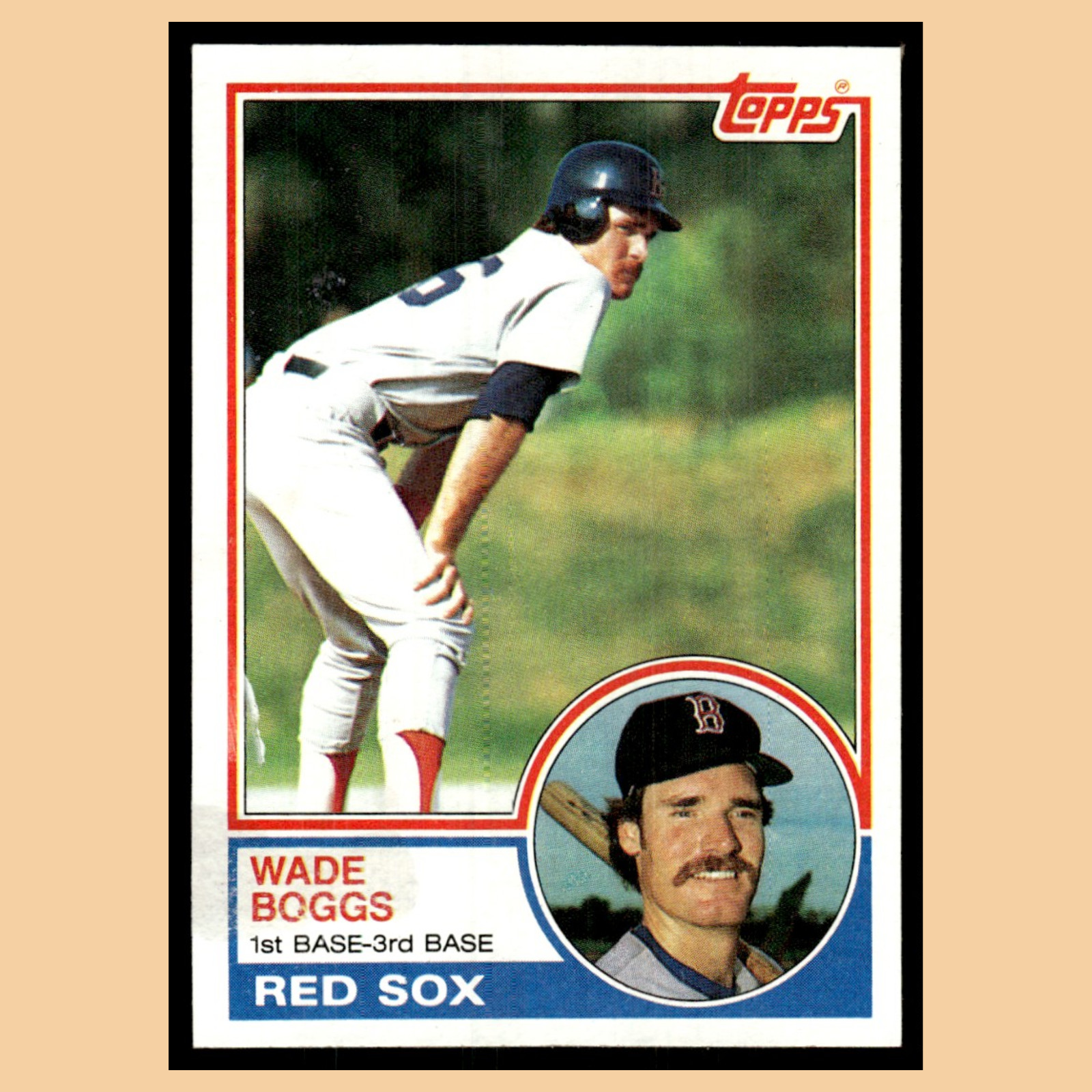Wade Boggs Rookie #498 1983 Topps Boston Red Sox Baseball Card MLB EX