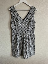 Monsoon Black & White Embroidered Floral Dress Size 14