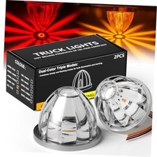 Dual Color LED Watermelon Side Marker Lights Dual Function 2-Pack Red Amber