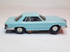 FALLER MERCEDES POWDER BLUE , CHROME IS VERY GOOD, RUNS GREAT NICE CAR