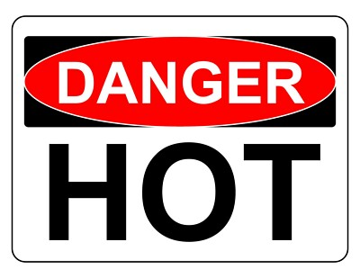 #ad DANGER HOT OSHA DECAL SAFETY SIGN STICKER 3M USA MADE $1.76