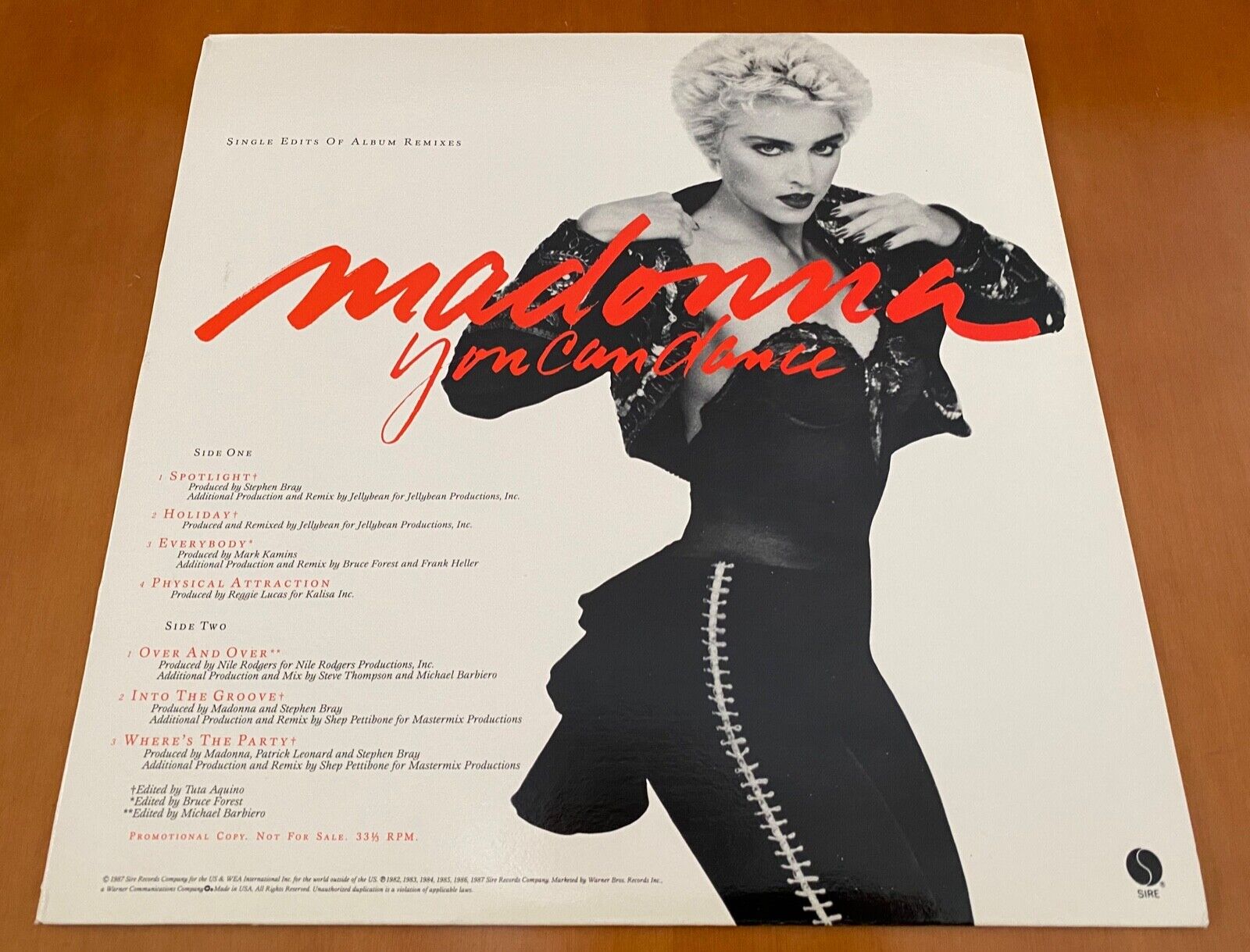 MADONNA You Can Dance Single Edits RARE USA PROMO VINYL W/ UNIQUE PICTURE  SLEEVE