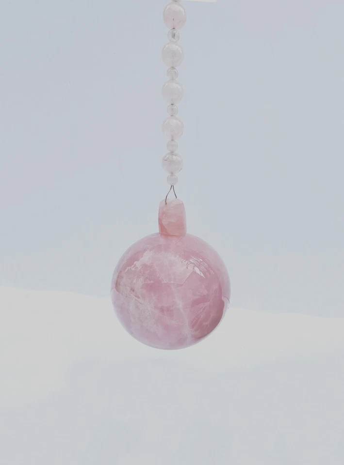 NUEVO Cuarzo Natural Cristal de Roca Araña Prisma Rosa Bola 70 mm (2-3/4") Foto 4 de 4